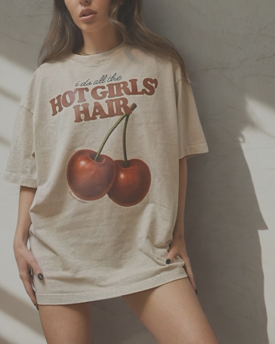 Hot girl over sized graphic t