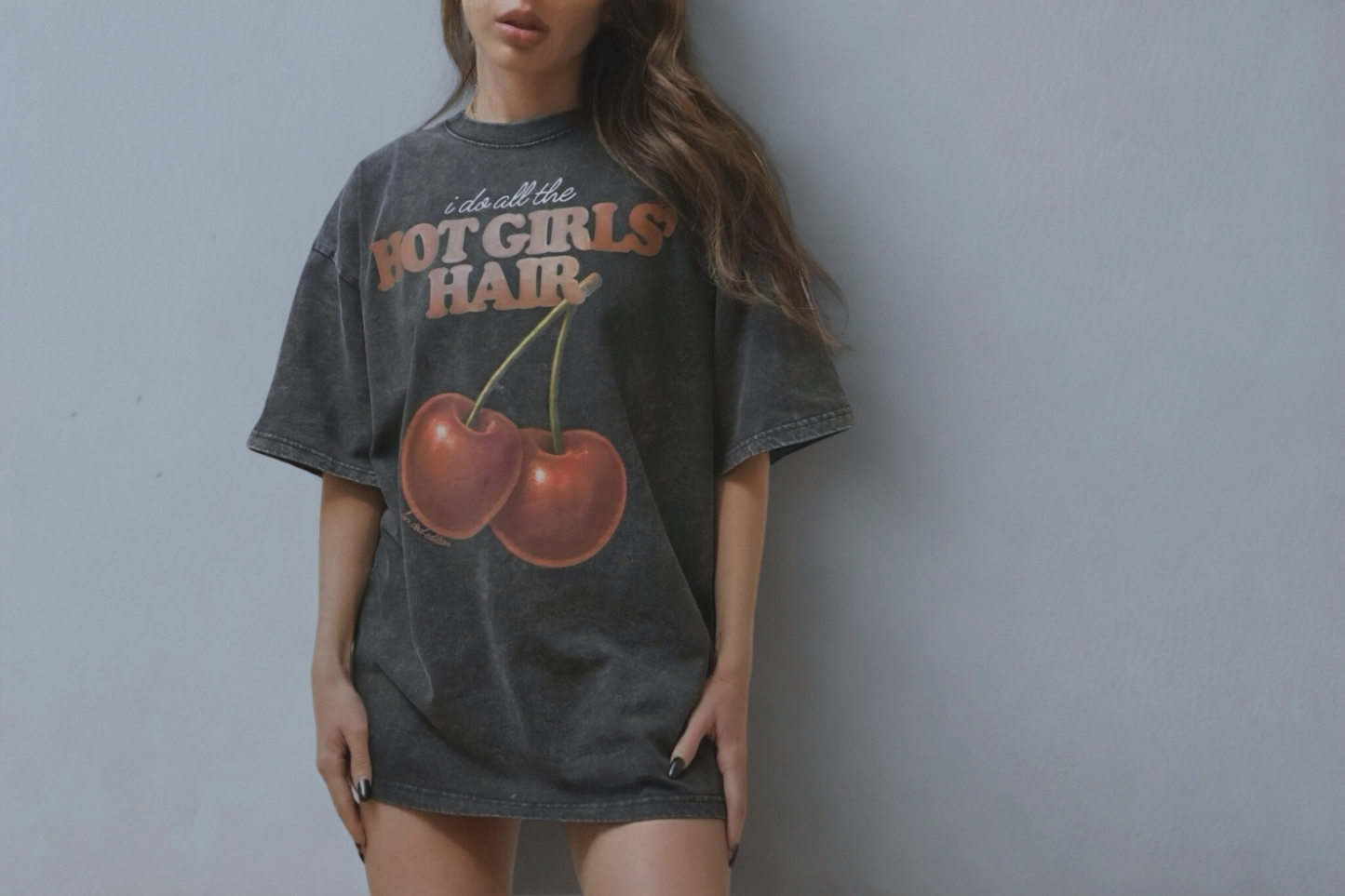 Hot girl over sized graphic t