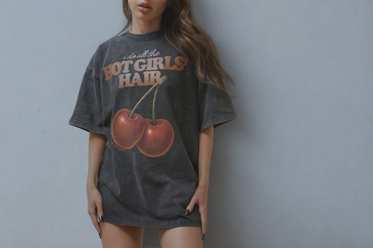 Hot girl over sized graphic t